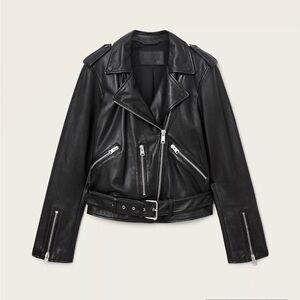 All Saints Balfern Black Leather Biker Jacket